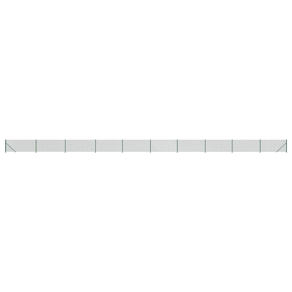 vidaXL Maschendrahtzaun mit Bodenflansch Grün 1,1x25 m