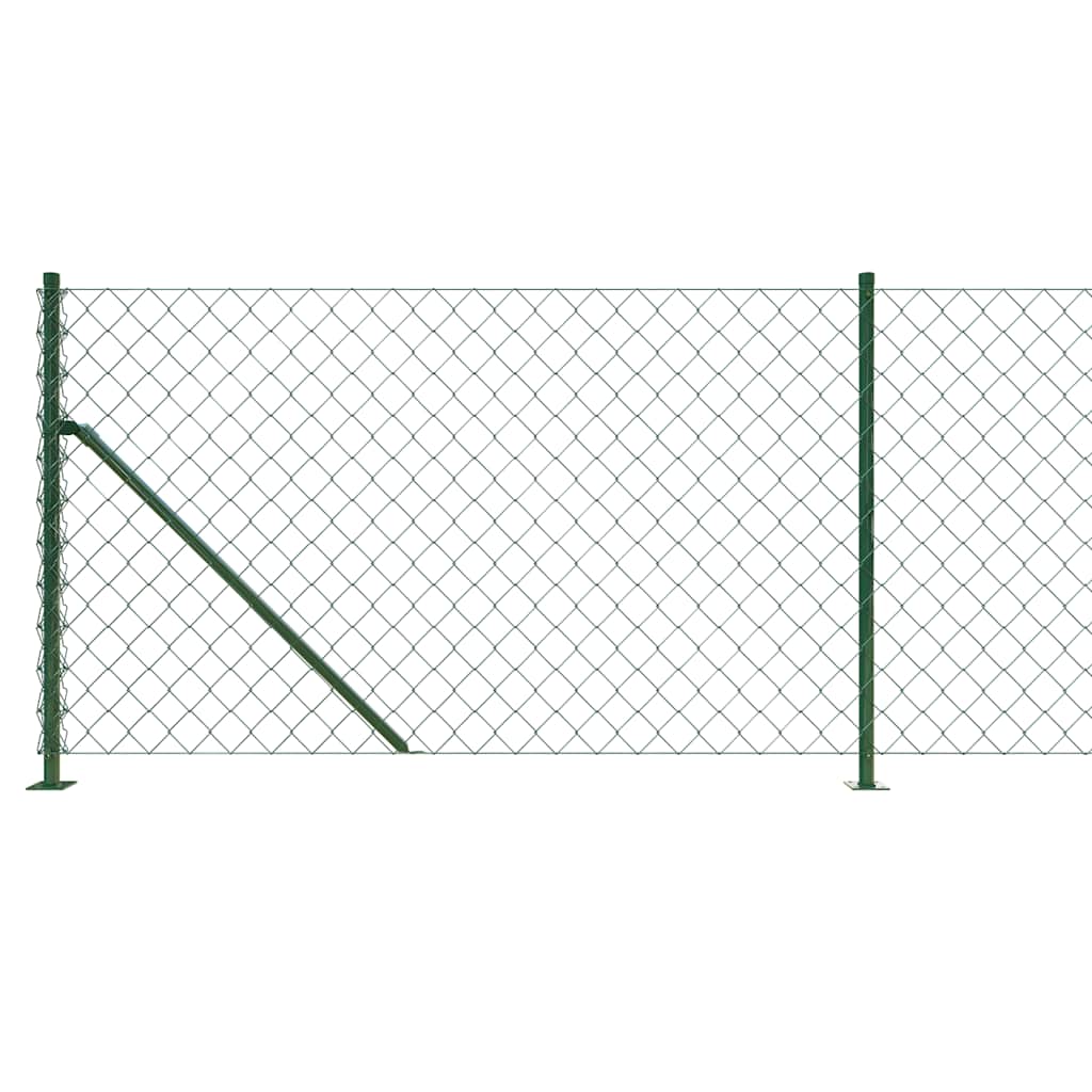 vidaXL Maschendrahtzaun mit Bodenflansch Grün 1,1x25 m