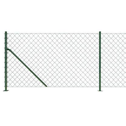 vidaXL Maschendrahtzaun mit Bodenflansch Grün 1,1x25 m