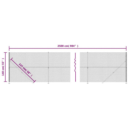 vidaXL Grillage avec bride de sol vert 1,4x25 m