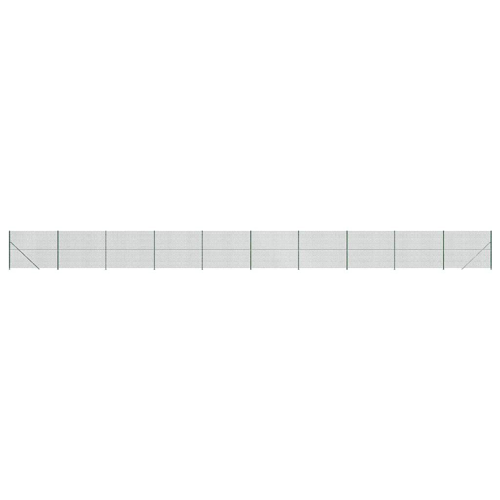 vidaXL Clôture en grillage soudé avec platine d'ancrage vert 2x25 m
