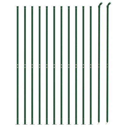 vidaXL Clôture en grillage soudé avec platine d'ancrage vert 2x25 m