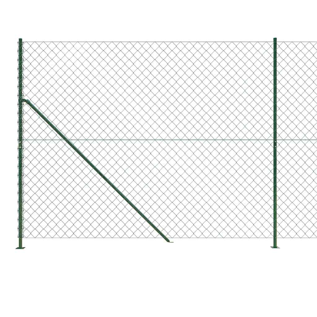 vidaXL Clôture en grillage soudé avec platine d'ancrage vert 2x25 m