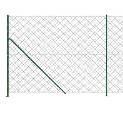 vidaXL Clôture en grillage soudé avec platine d'ancrage vert 2x25 m