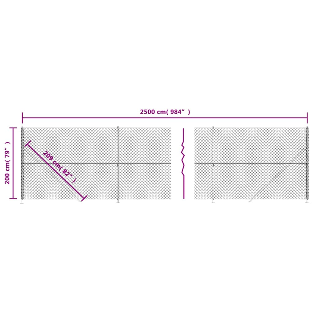 vidaXL Clôture en grillage soudé avec platine d'ancrage vert 2x25 m