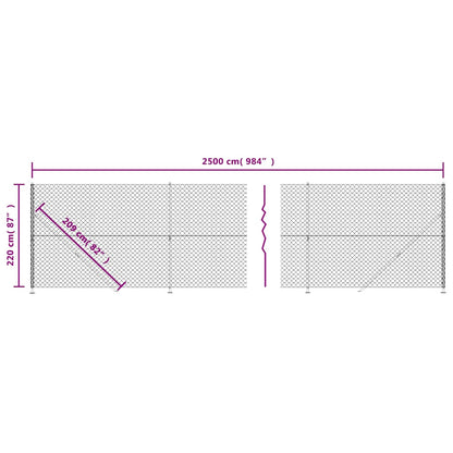 vidaXL Grillage avec bride de sol Vert 2,2x25 m