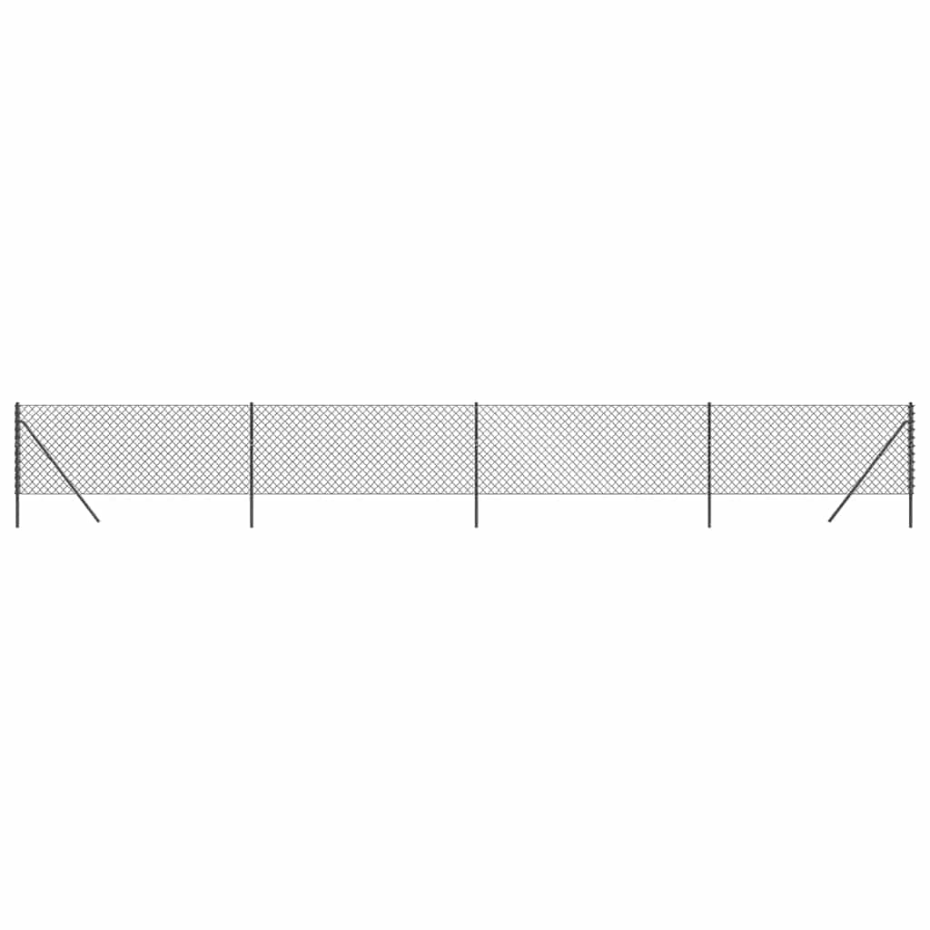 vidaXL Maschendrahtzaun Anthrazit 1x10 m
