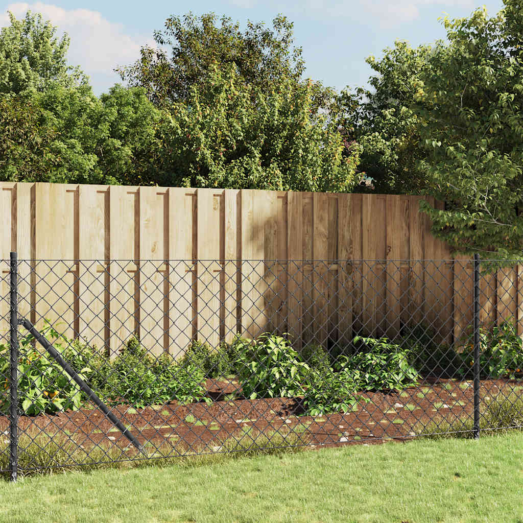 vidaXL Maschendrahtzaun Anthrazit 1x10 m