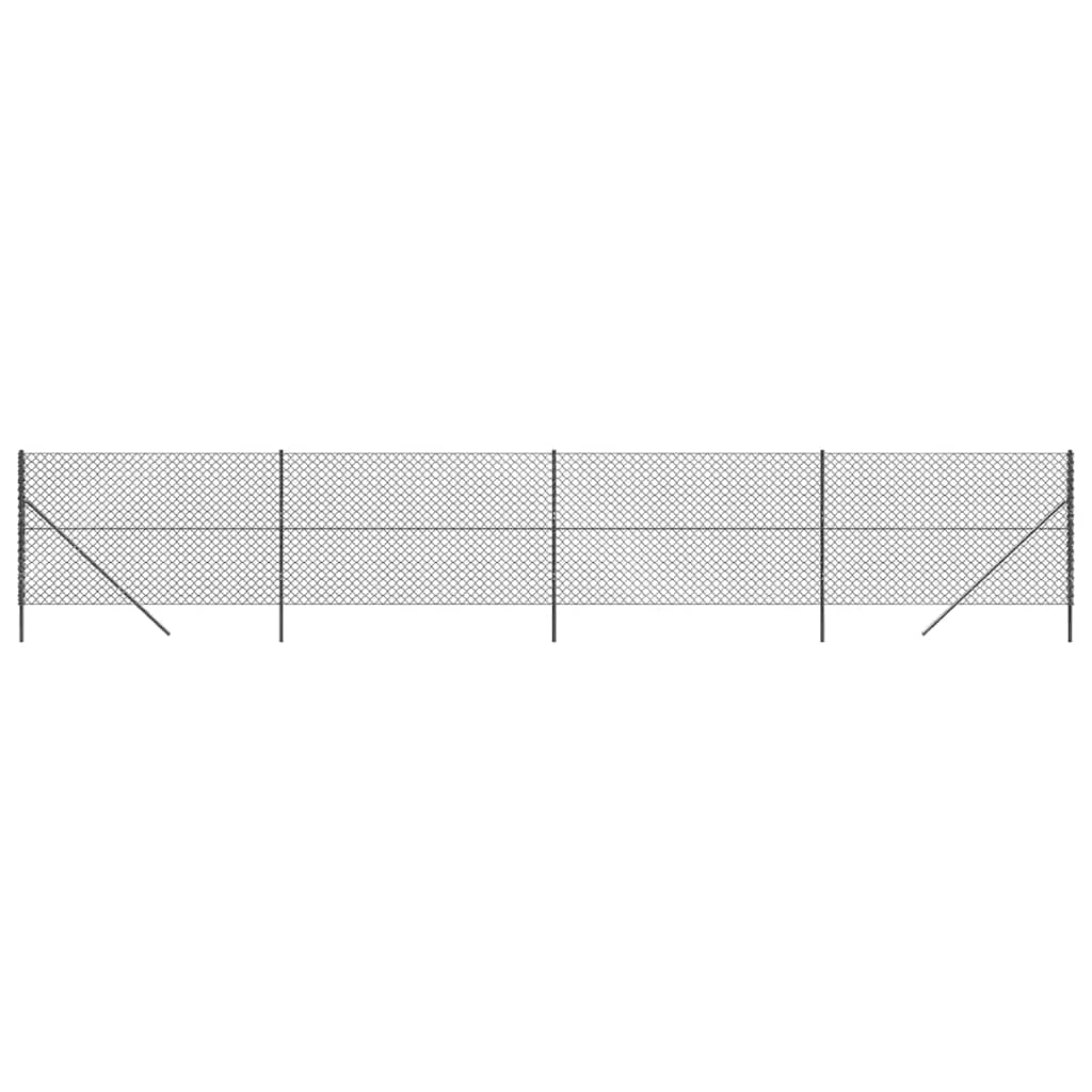 vidaXL Maschendrahtzaun Anthrazit 1,6x10 m