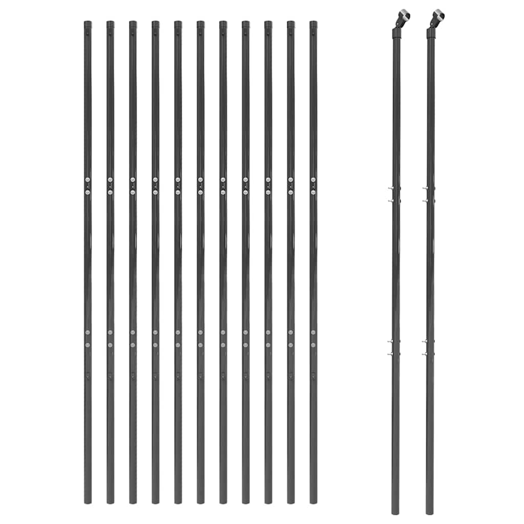 vidaXL Maschendrahtzaun Anthrazit 1,6x25 m