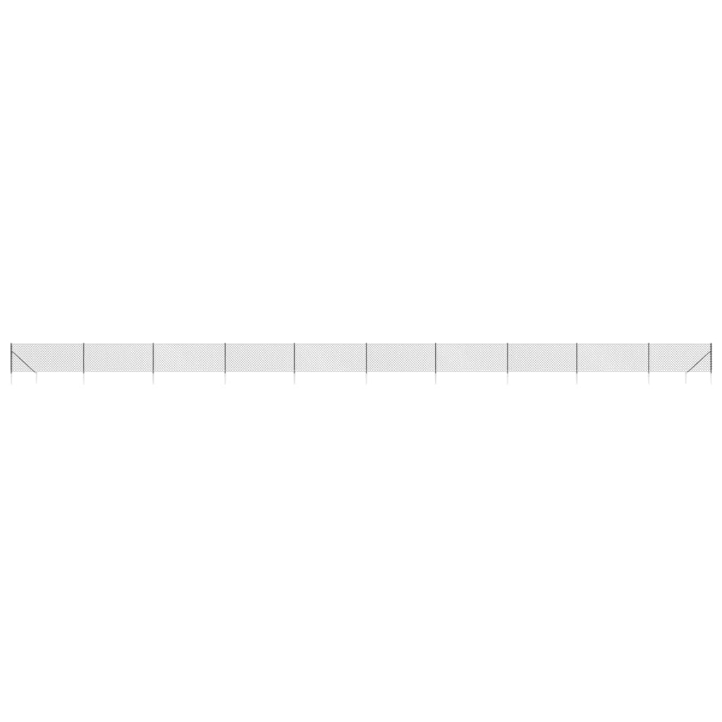 vidaXL Clôture grillagée avec manchons de sol Gris anthracite 0,8x25 m