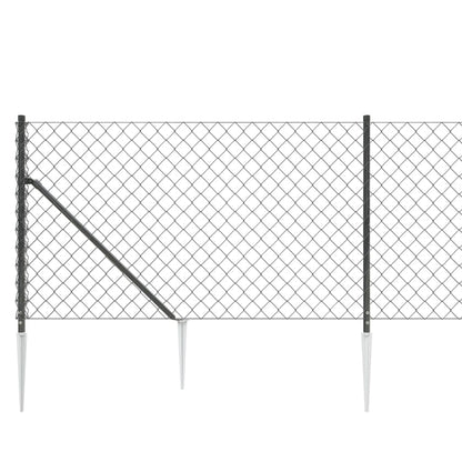 vidaXL Clôture grillagée avec manchons de sol Gris anthracite 0,8x25 m