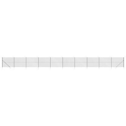 vidaXL Maschendrahtzaun mit Bodenhülsen Anthrazit 1,6x25 m