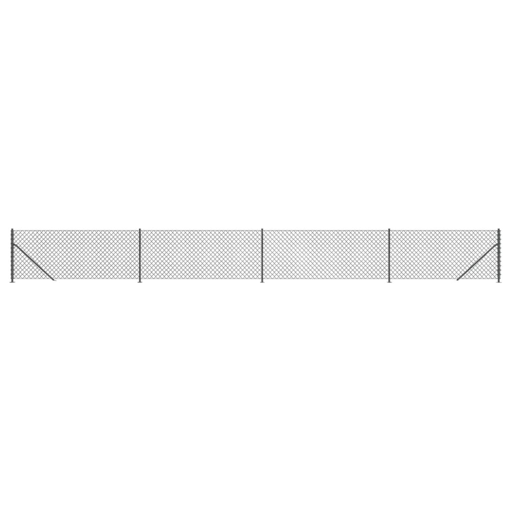 vidaXL Maschendrahtzaun mit Bodenflansch Anthrazit 1,1x10 m