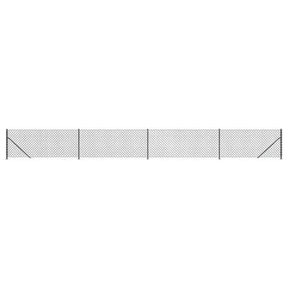 vidaXL Maschendrahtzaun mit Bodenflansch Anthrazit 1,1x10 m