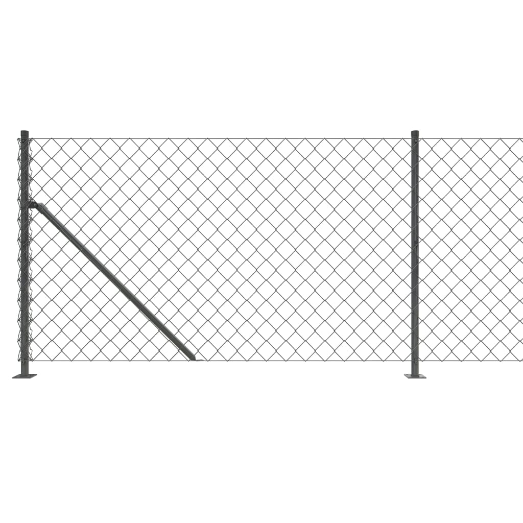 vidaXL Maschendrahtzaun mit Bodenflansch Anthrazit 1,1x10 m