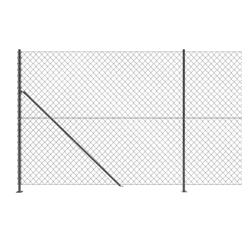vidaXL Maschendrahtzaun mit Bodenflansch Anthrazit 1,6x10 m