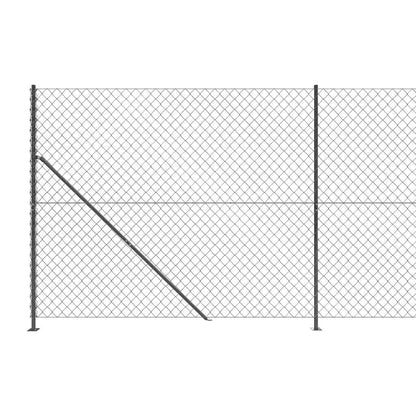 vidaXL Maschendrahtzaun mit Bodenflansch Anthrazit 1,6x10 m