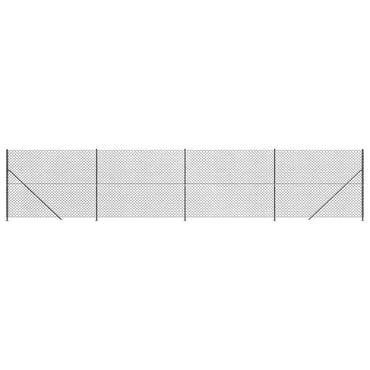 vidaXL Maschendrahtzaun mit Bodenflansch Anthrazit 1,8x10 m