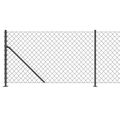 vidaXL Maschendrahtzaun mit Bodenflansch Anthrazit 0,8x25 m