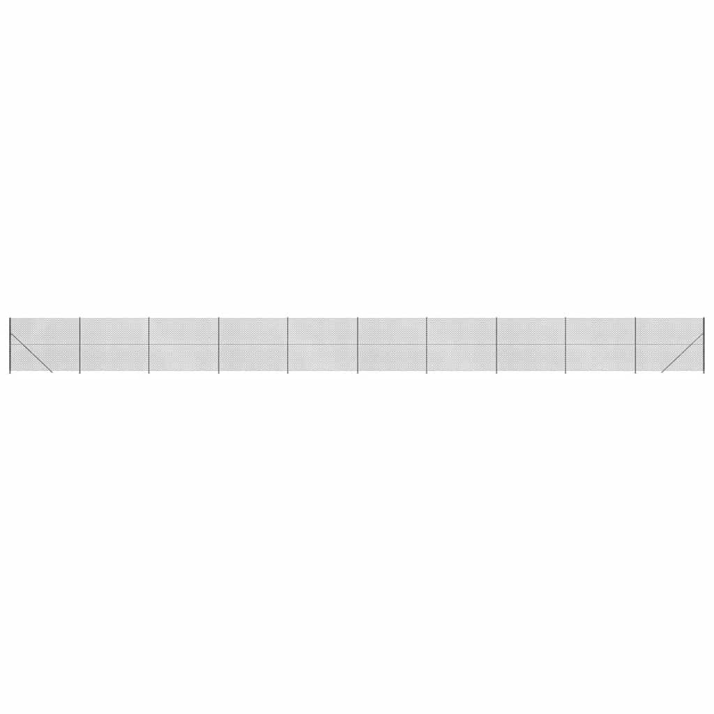 vidaXL Maschendrahtzaun mit Bodenflansch Anthrazit 1,4x25 m