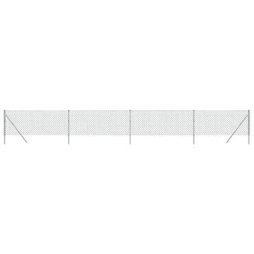 vidaXL Maschendrahtzaun Silbern 1x10 m