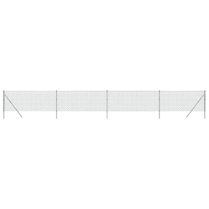 vidaXL Maschendrahtzaun Silbern 1x10 m