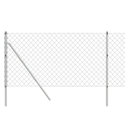 vidaXL Maschendrahtzaun Silbern 1x10 m