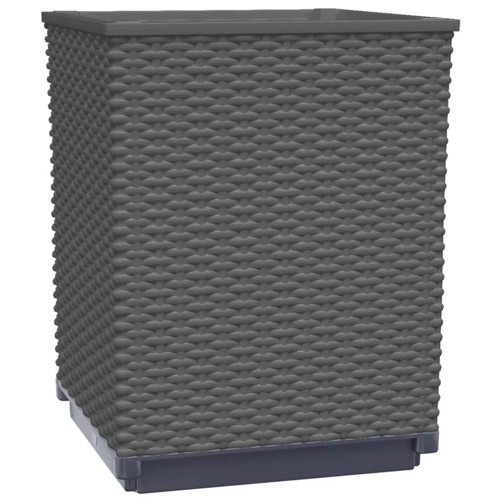 vidaXL Pflanzkübel 2 Stk. Schwarz 30x30x37 cm Polypropylen
