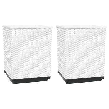 vidaXL Pflanzkübel 2 Stk. Weiß 30x30x37 cm Polypropylen