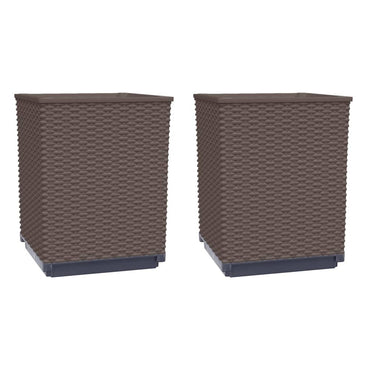 vidaXL Pflanzkübel 2 Stk. Braun 30x30x37 cm Polypropylen