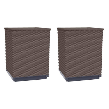 vidaXL Pflanzkübel 2 Stk. Braun 30x30x37 cm Polypropylen