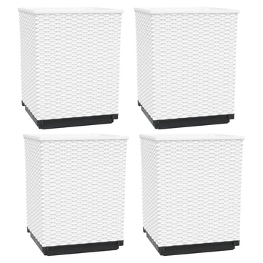 vidaXL Pflanzkübel 4 Stk. Weiß 30x30x37 cm Polypropylen