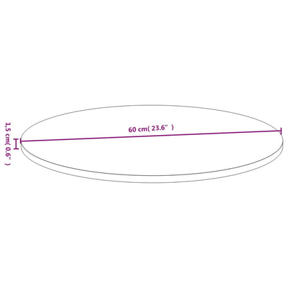 vidaXL Plateau de table Ø60x1,5 cm bambou