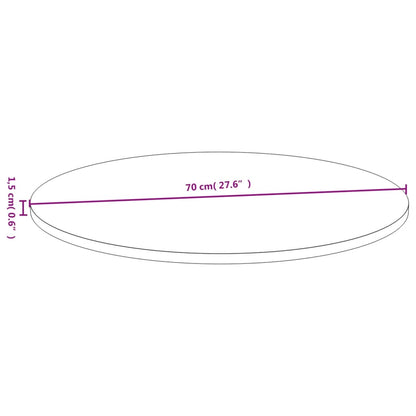 vidaXL Tischplatte Ø70x1,5 cm Bambus