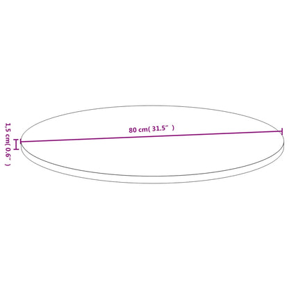 vidaXL Tischplatte Ø80x1,5 cm Bambus