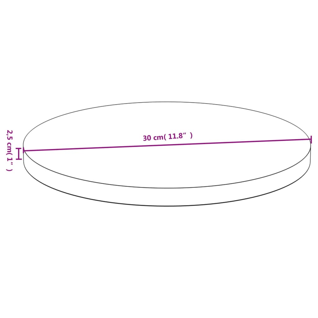 vidaXL Tischplatte Ø30x2,5 cm Bambus