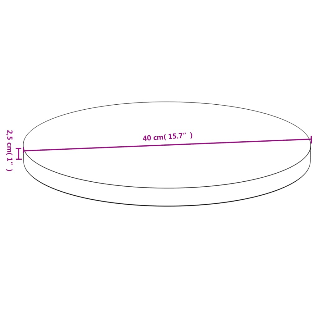 vidaXL Plateau de table Ø40x2,5 cm Bambou