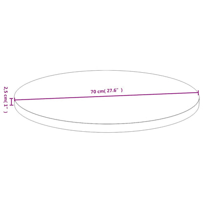 vidaXL Plateau de table Ø70x2,5 cm bambou