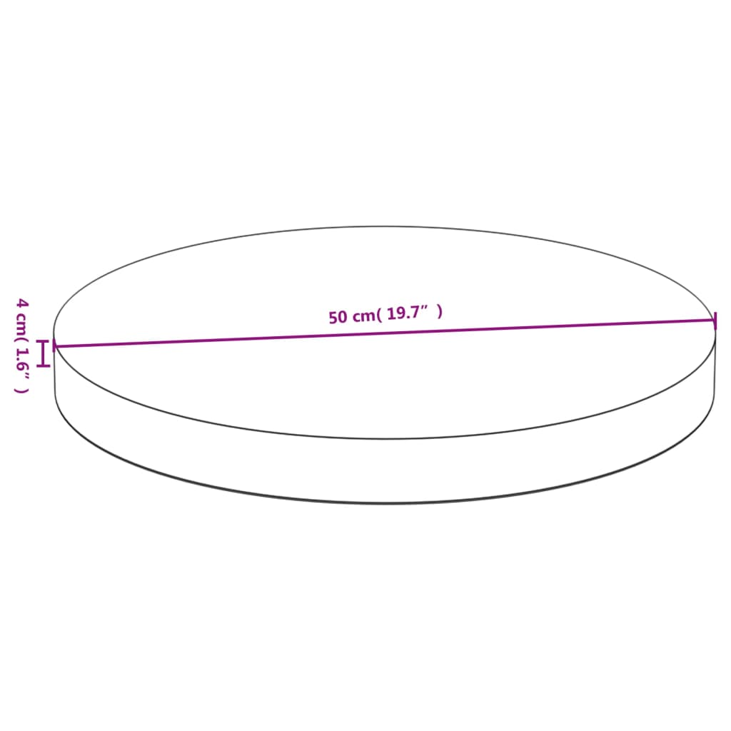 vidaXL Plateau de table Ø50x4 cm Bambou