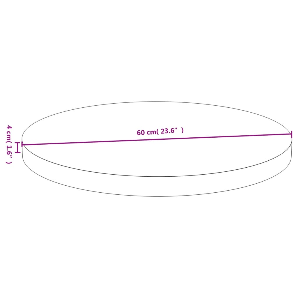 vidaXL Plateau de table Ø60x4 cm Bambou