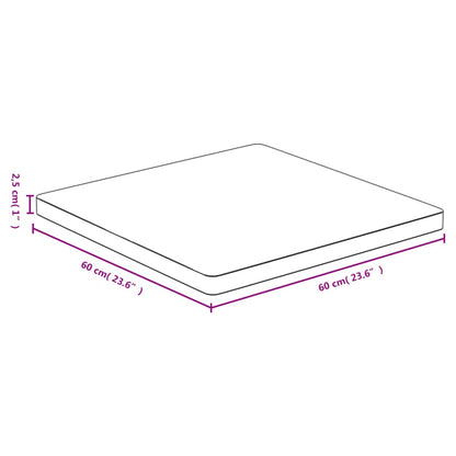 vidaXL Plateau de table 60x60x2,5 cm Bambou