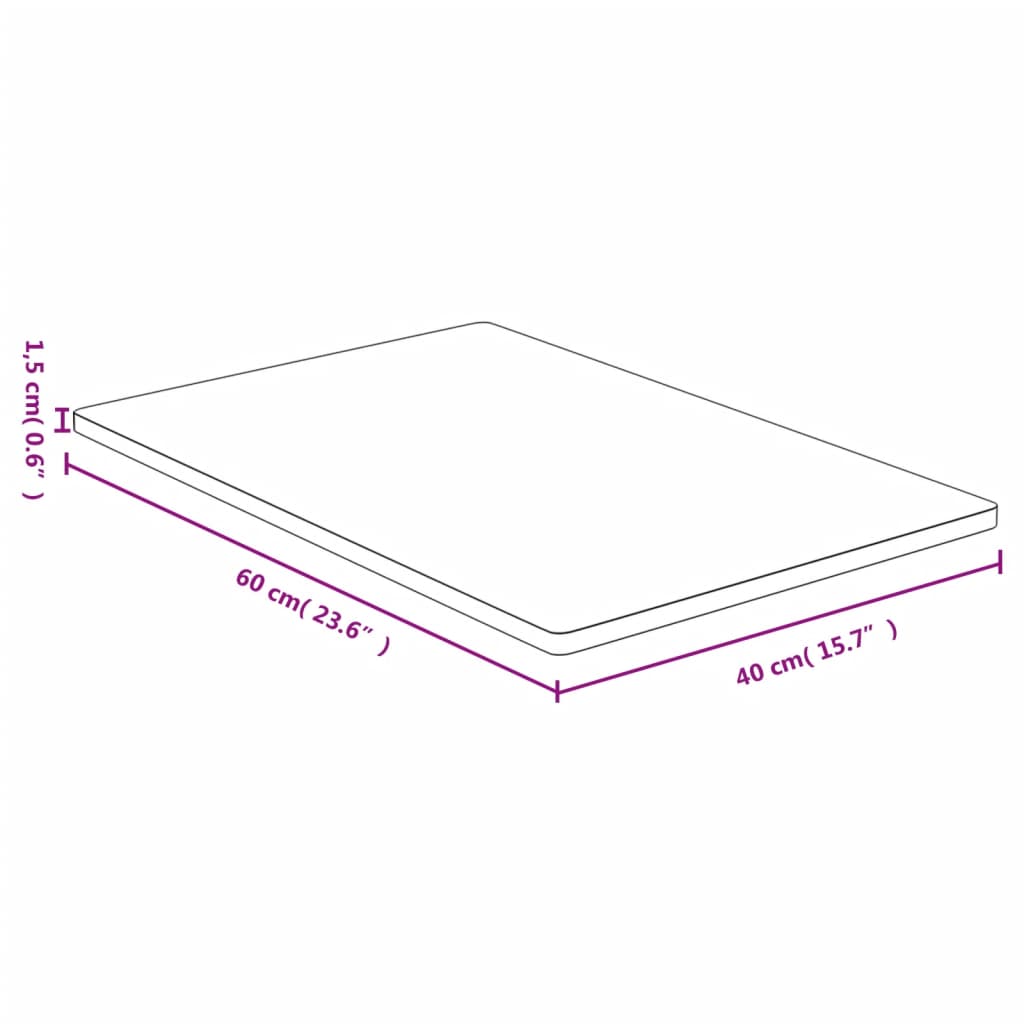 vidaXL Tischplatte 40x60x1,5 cm Bambus
