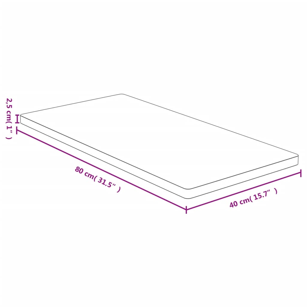 vidaXL Plateau de table 40x80x2,5 cm bambou