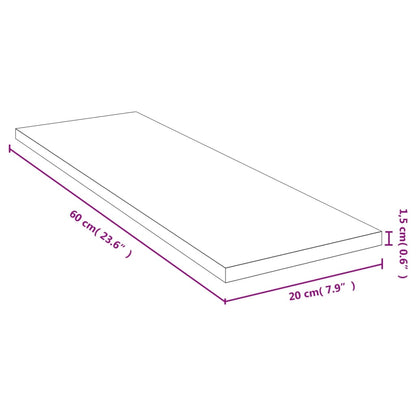 vidaXL Étagère murale 60x20x1,5 cm bambou