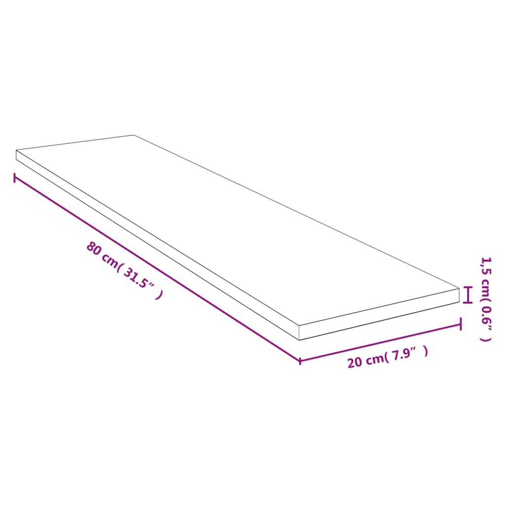 vidaXL Étagère murale 80x20x1,5 cm bambou