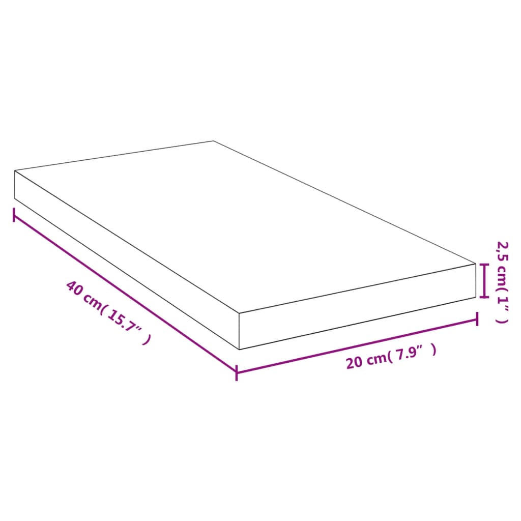 vidaXL Wandregal 40x20x2,5 cm Bambus