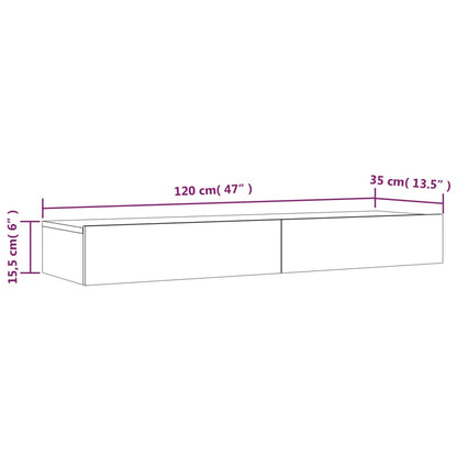 Meuble TV vidaXL avec lumières LED blanc 120x35x15,5 cm