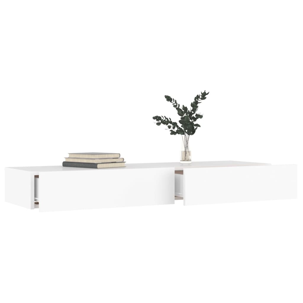 Meuble TV vidaXL avec lumières LED blanc 120x35x15,5 cm