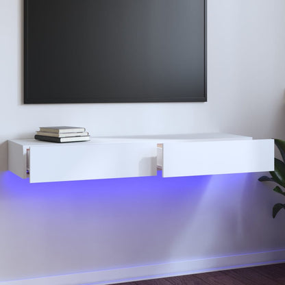 Meuble TV vidaXL avec lumières LED blanc 120x35x15,5 cm